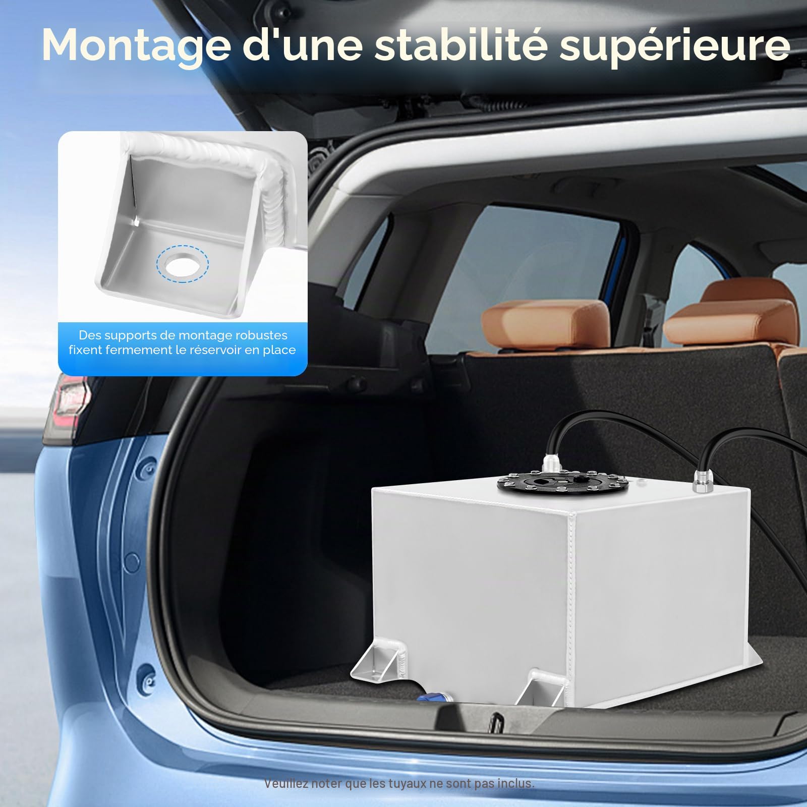 Réservoir de carburant universel en aluminium 20 l avec capteur de niveau d'huile 0-90 Ohms pour voiture de course SUV