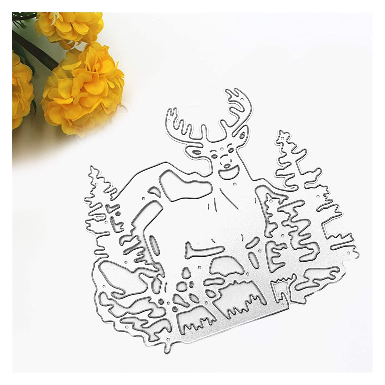 Plantillas de corte para álbum de recortes, troqueles de corte para árbol de Navidad, plantilla de metal de alce para álbumes de recortes, bricolaje, sello de papel, decoración de tarjetas en relieve