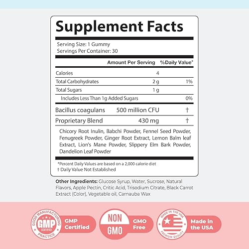 Miniatura 3 de Nature's NutriWave PrimeBiome - Gomitas probióticas  Mezcla a base de plantas con inulina, melena de león, jengibre y más, sin OMG, sin