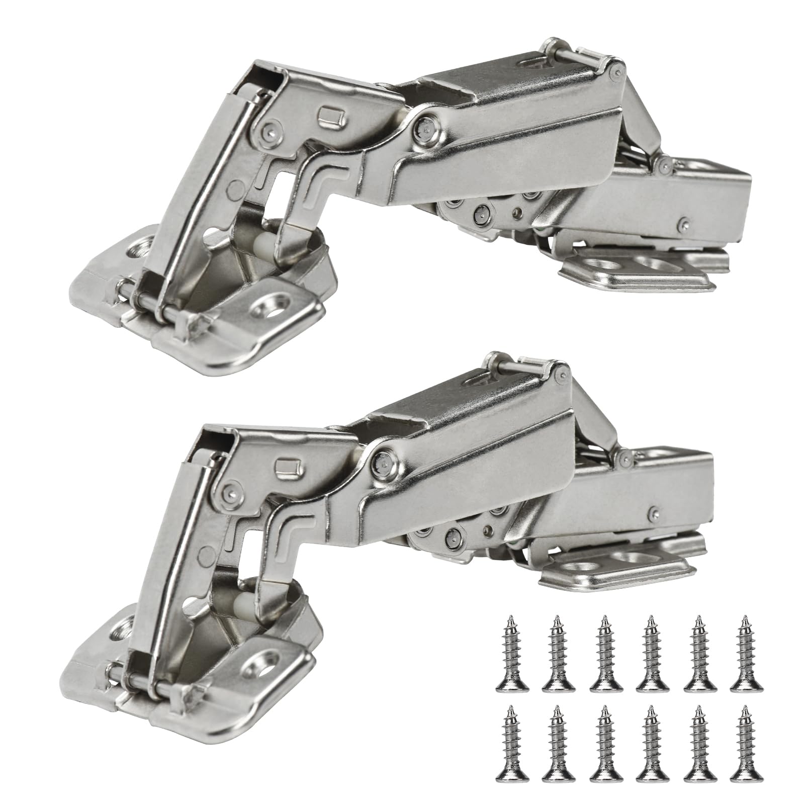Kitchen Cabinet Hinges (1 Pair, 2 PCS) 175 Degree Full Overlay Cabinet Hinges for Lazy Susan/Corner/Hidden Door/Folden Door(175 Degree Full Overlay 2pcs)