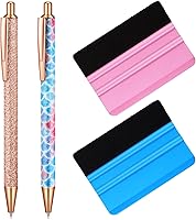 Vista 1 de Spakon 4 Pcs Weeding Tools for Vinyl, 2 Pcs Air Release Pen Glitter Craft Weeding Point Retractable Pin Pen with 2 Pcs Felt Squeegees Scraper for