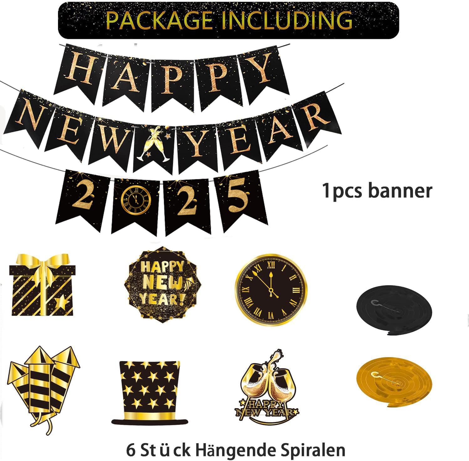 Happy New Year 2026 Banner, New Years Eve Decorations - Image 2