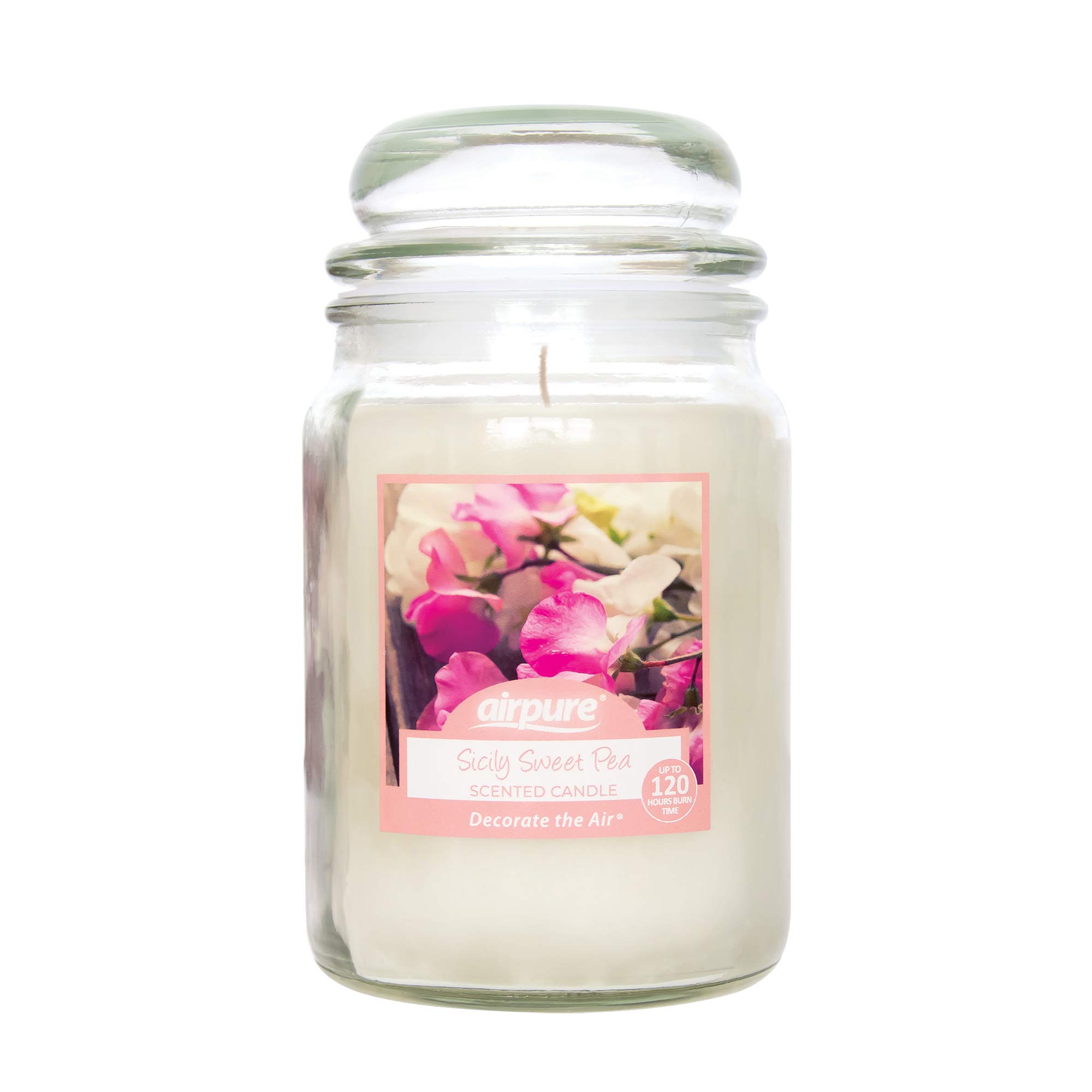 airpure Large Candle Scented, Apple Cinnamon Fragrance, 18oz Jar, 120 Hour Ornamental Candles, Fill The Room with a Warm and Homey Fragrance, for The Bedroom, Bathroom, Family Room or Office