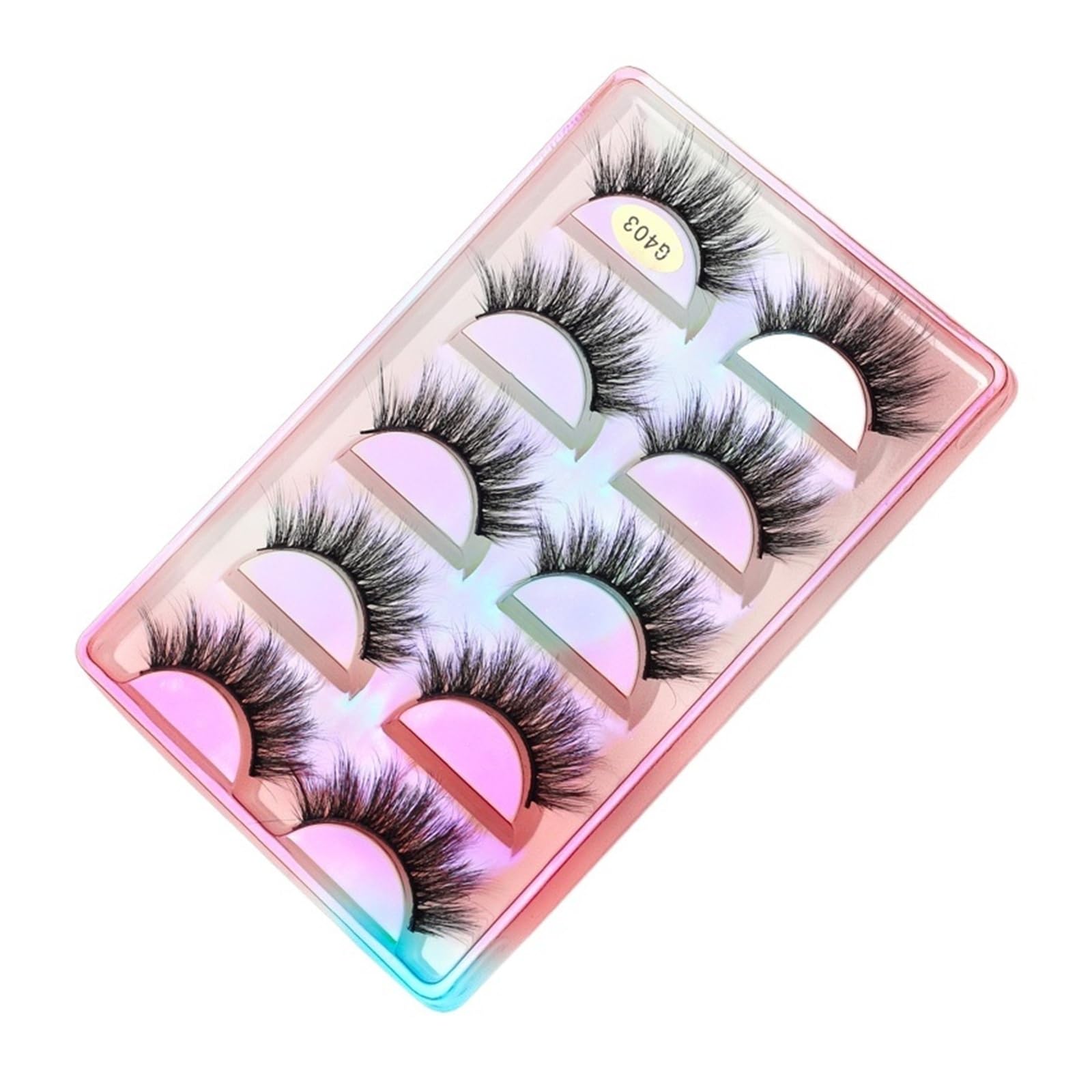 UAMOU Mink Lashes Bulk 5 Paar natürliche lange künstliche Wimpern Cilios Nerz 3D Falsche Wimpern Make-up Flauschige Wimpern maquillaje Cheerfully (Color : G403, Size : 10 BOXES (50 pairs))