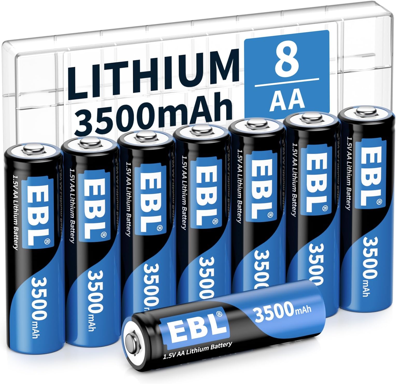 EBL Lithium AA Batteries 3500mAh, 8 Pack 1.5V Super Lithium Longest Lasting Double A Battery Non-Rechargeable Batteries AA Lithium Batteries for High-Tech Devices