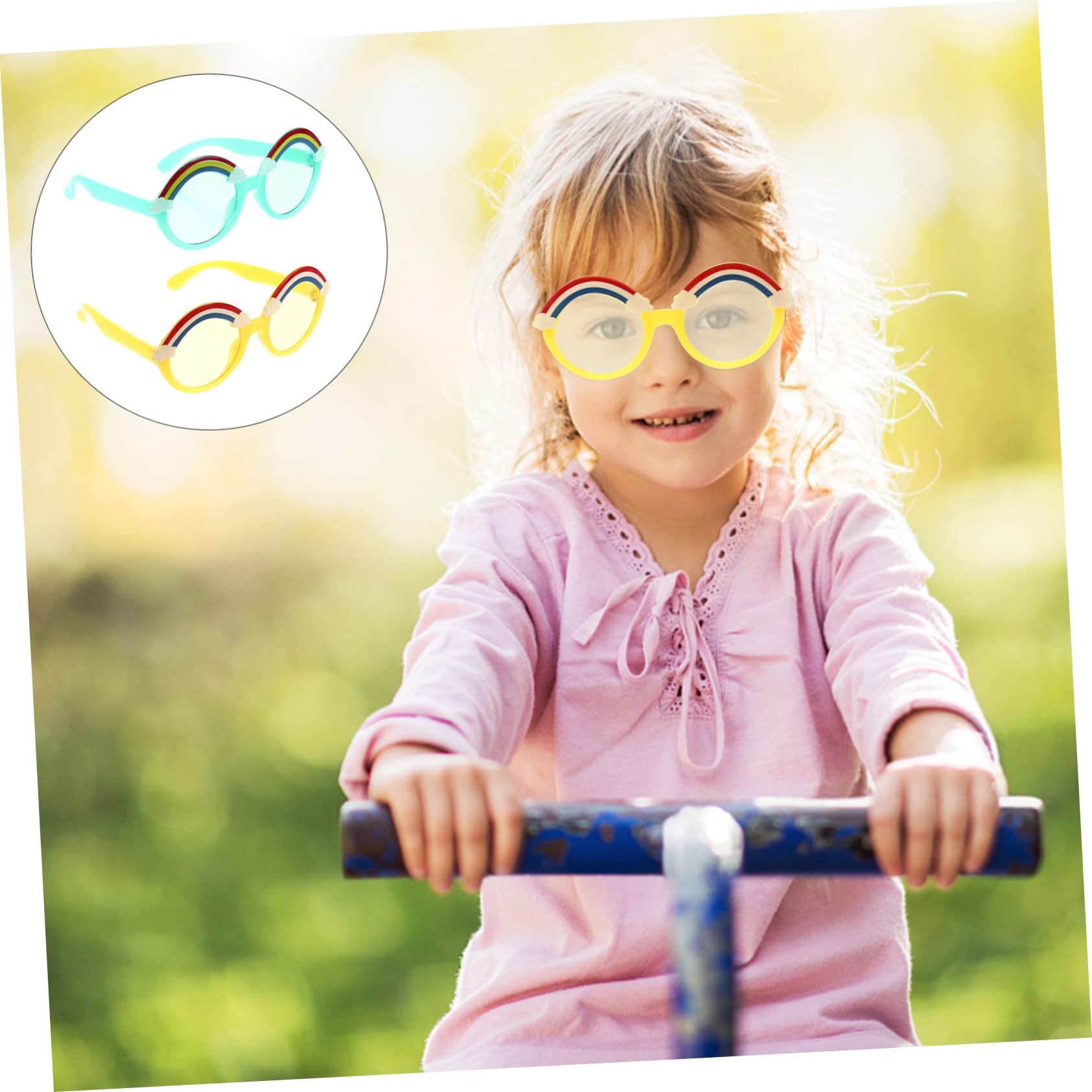 FOMIYES 2Pairs Rainbow Cartoon Frame Sunglasses for Ergonomic for Boys and Party Props and Photography Accessories