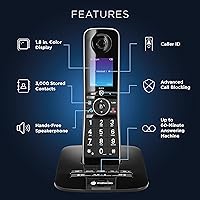 Vista 3 de Motorola Voice D8713 - Sistema de teléfono inalámbrico con 3 teléfonos digitales + Bluetooth a celda, contestador automático, bloque de llamadas