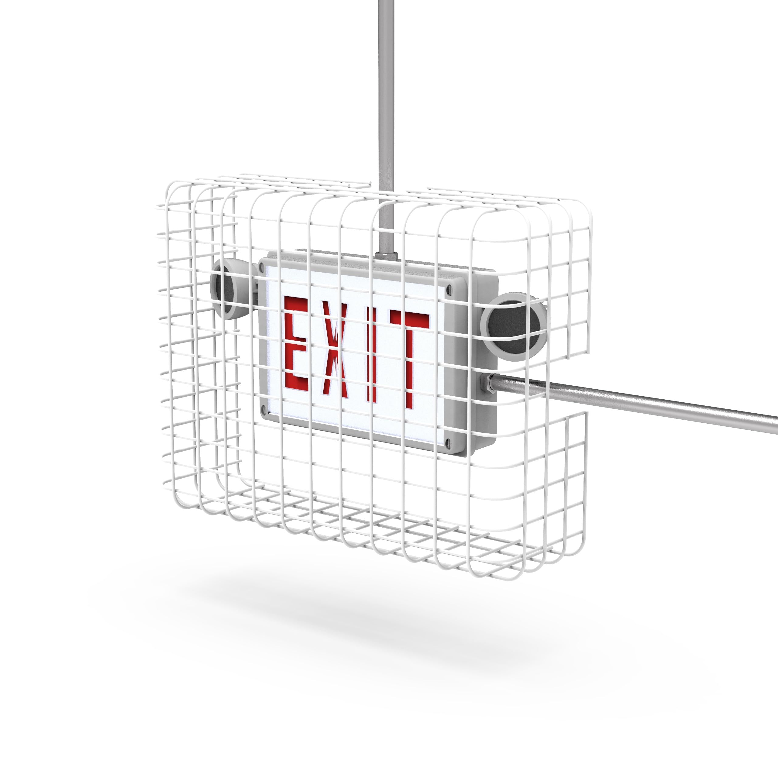 SC900-W1 Universal Mount, Exit Sign Damage Stopper Cage, Protective Polyester Cover Coated Steel Wire Guard, Surface and Conduit Compatible [NOW INCLUDES IMPROVED MOUNTING HARDWARE]