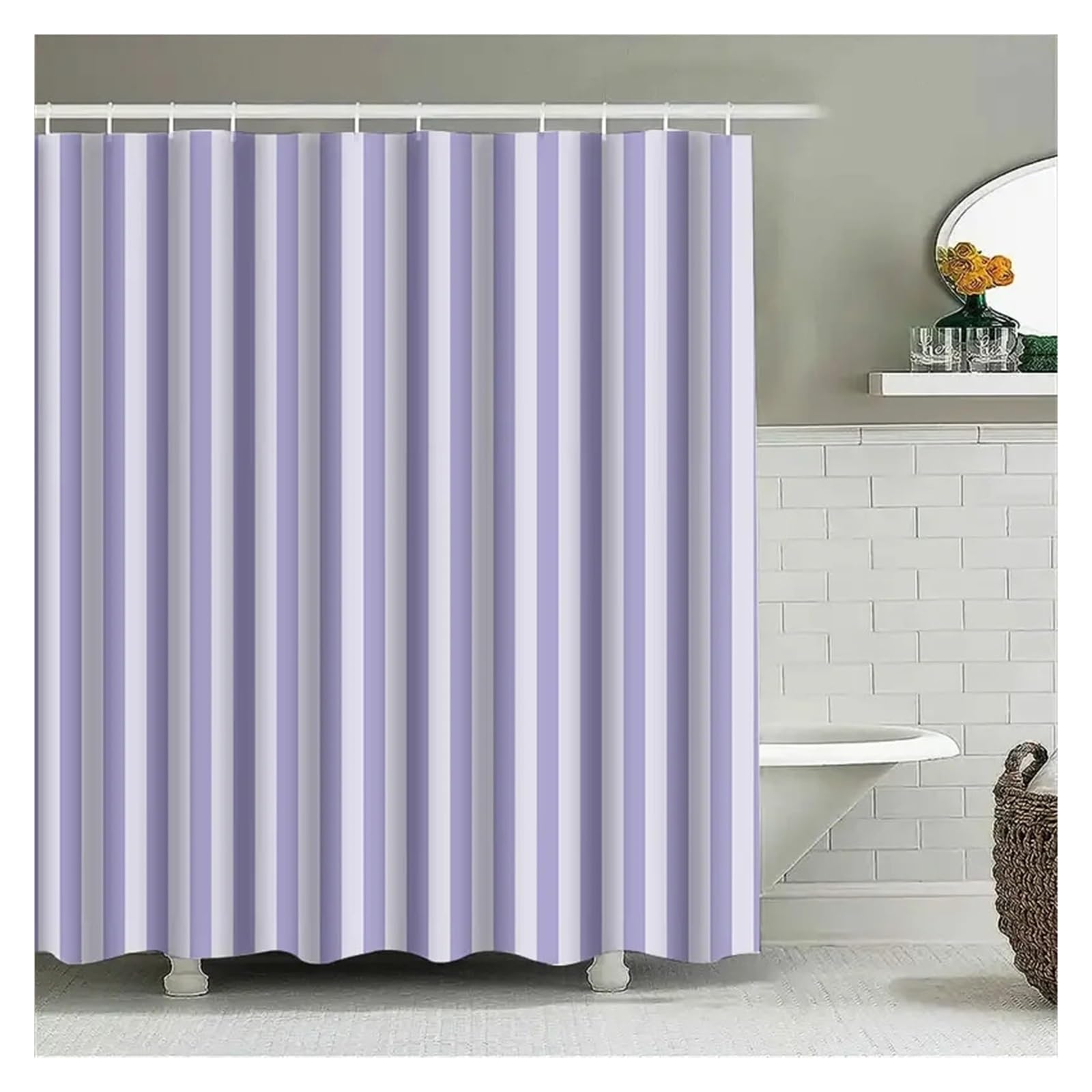 PIGENEQW Shower Liner Cloth Waterproof Bath Shower Curtain White Colors for Bathroom Decor(150x180cm)
