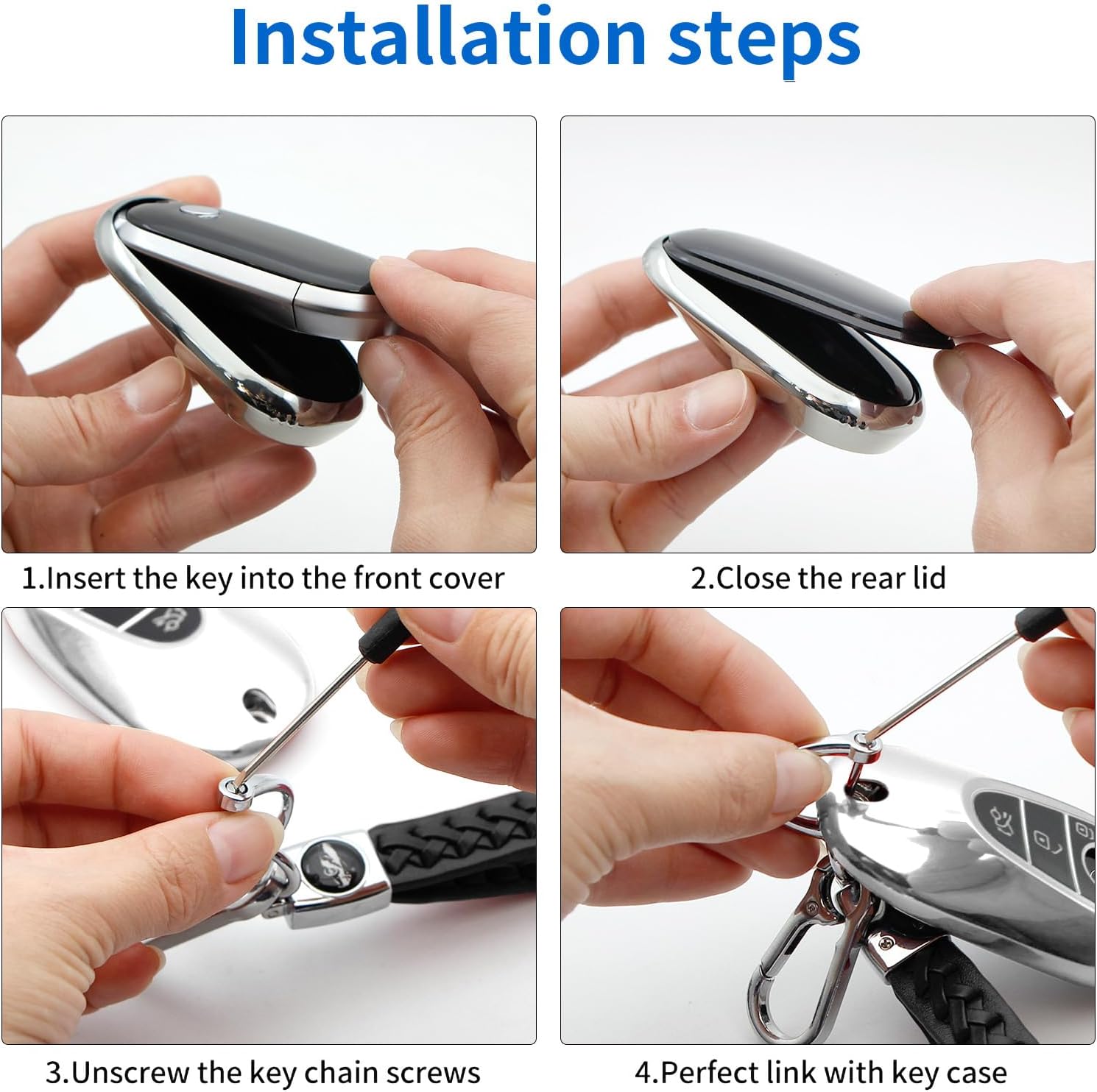 Creativity Advanced soft TPU Key Case Suitable for Mercedes Benz 2022-2025 C S EQE EQS 2023-2025 GLC CLE SL 2024-2025 E smart key (Silver Combination (model C)) - Image 7