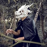 Vista 5 de PARTYGEARS Máscara movible de mandíbula de dinosaurio, decoración de mandíbula móvil, máscara de tiranosaurio Rex, decoración de cumpleaños, máscara