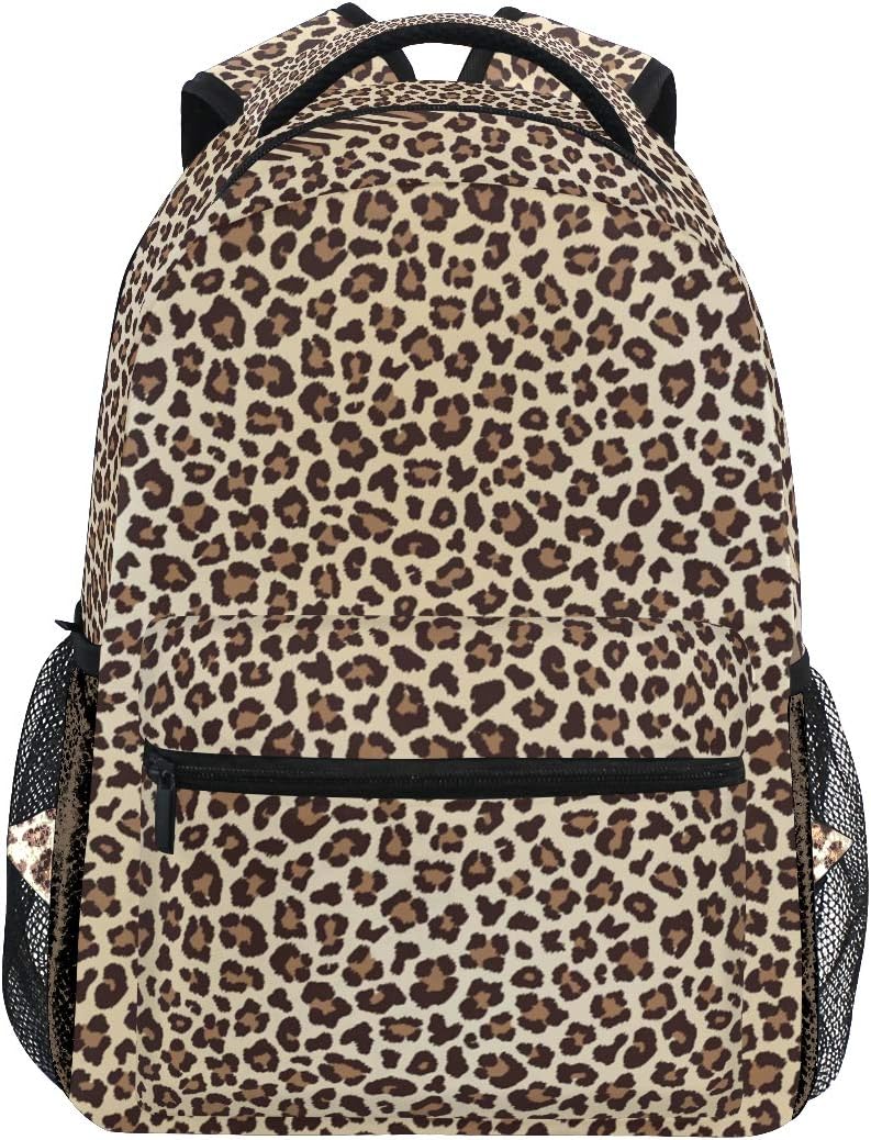 Animal Leopard Animal Animal School Backpack for Kids Girls Boys Travel Bag, Multicolored, One Size