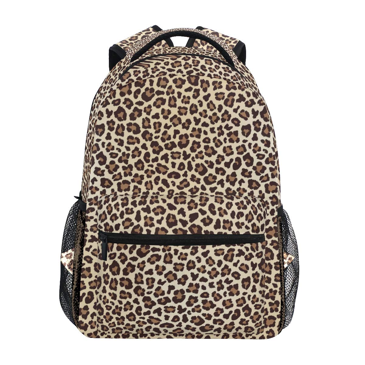 Zaino Funky con stampa leopardata Donna Uomo Zaini con macchie nere rosa Borse da scuola carine in poliestere Zaino da viaggio di design  1524