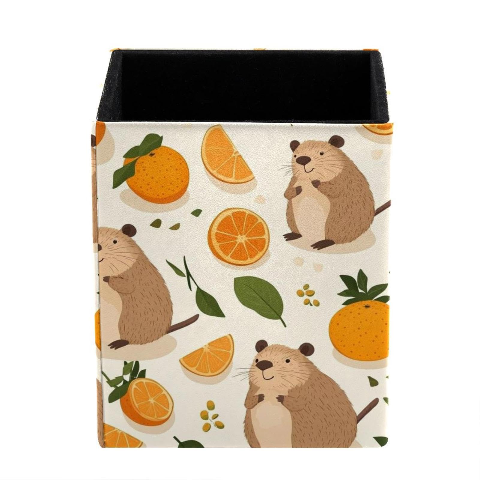 sanfly fish Cartoon capybara Desktop Storage Box Pencil Holder, Stationeries and Desk Supplies Organizer for Home, Office & School