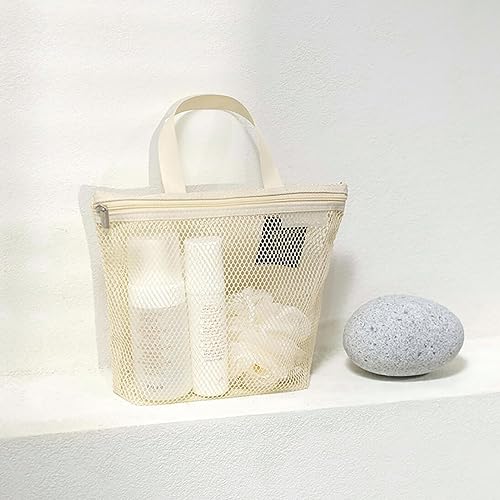 Miniatura 2 de Worparsen Bolsas de cosméticos, bolsa de aseo de malla con asa portátil, cremallera, secado rápido, resistente, gran capacidad, bolsa organizadora