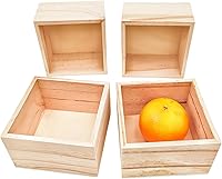 Vista 15 de Paquete de 4 Cajas Organizadoras de Almacenamiento de Manualidades de Madera Sin Terminar, Caja de Madera Rectangular de 6 x 4 x 2.4 pulgadas, Caja