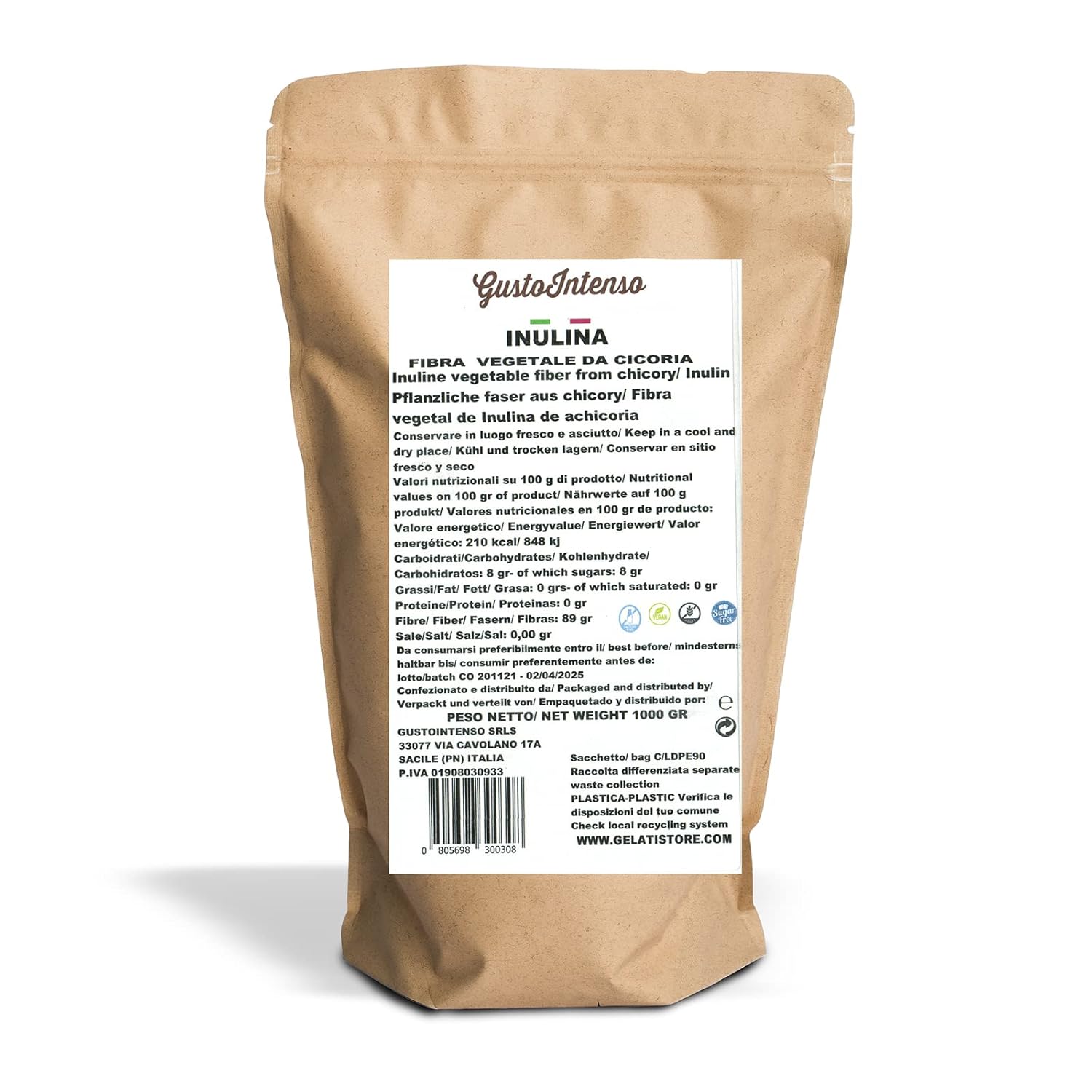 Gustolntenso Inulin Powder, Ballaststoffe aus ChicoréeWurzeln