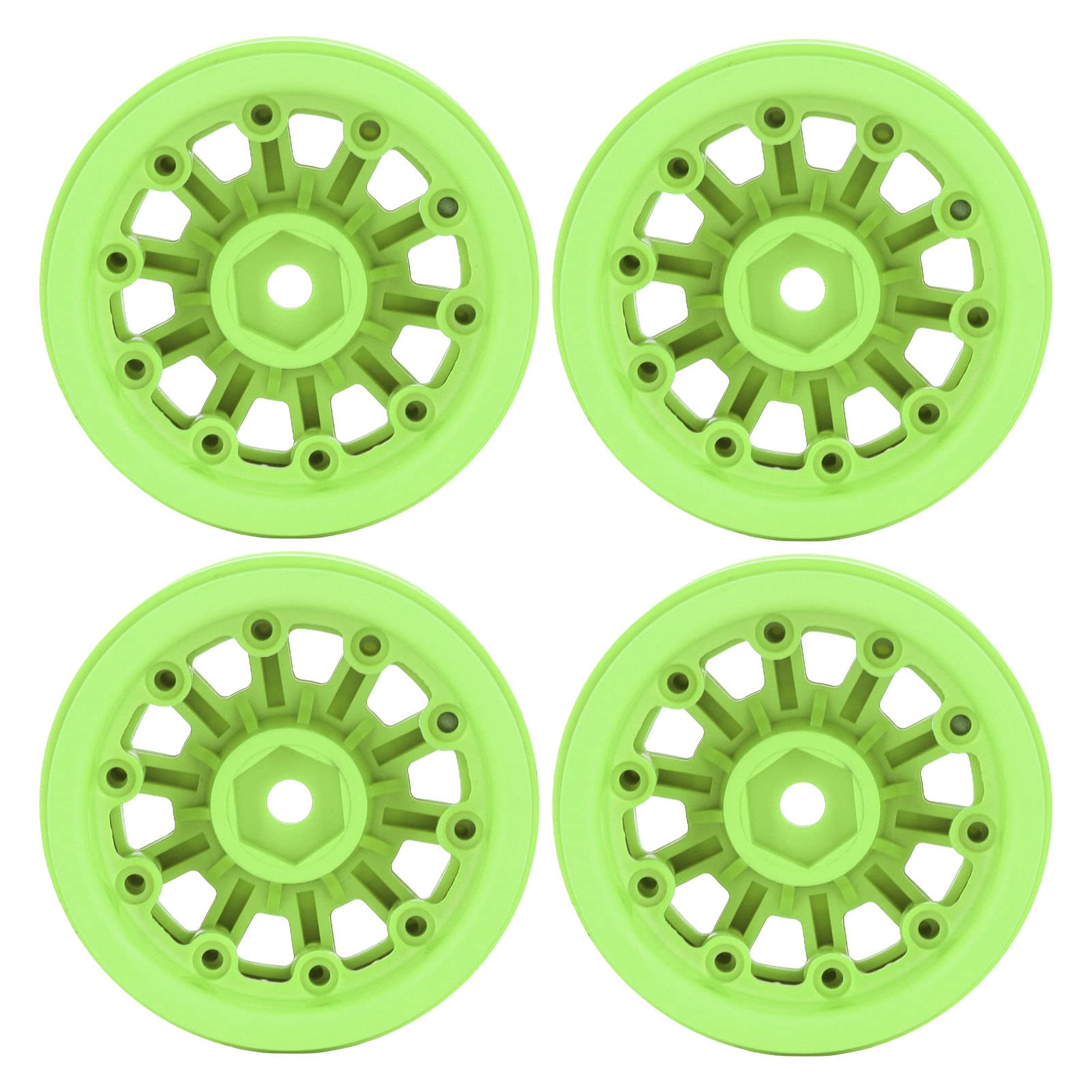 Keenso RC Crawler Wheels, Nylon Beadlock Rims for SCX10, Lightweight Design for Stability and Handling, 1.9in Upgrade Parts for 1/10 Scale RC Cars (Green)