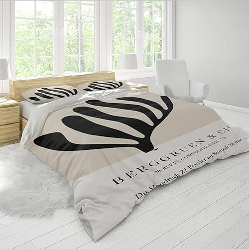 Miniatura 2 de Funda nórdica Matisse 3 piezas Funda de edredón minimalista transpirable cómoda con cierre de cremallera y lazos de esquina (1 funda nórdica + 2