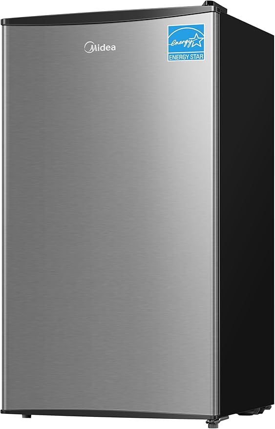 Midea MERM33S1AST 3.3 Cubic Feet Compact Refrigerator, Silver on Fridge.com