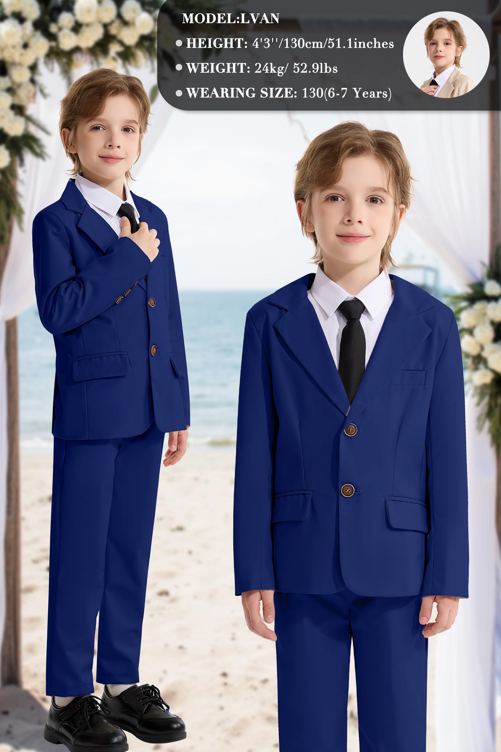 LOLANTA Anzug für Jungen, Smokingjacke, formelles Hochzeits-Outfit, Geburtstag, Abschlussball, Abendessen, Blazer, 2-teilig