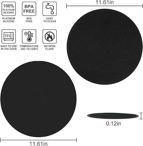 Miniatura 10 de Alfombrilla de silicona para salvamanteles, soportes para ollas, salvamanteles redondos para platos calientes, ollas y sartenes, tapete de cubierta