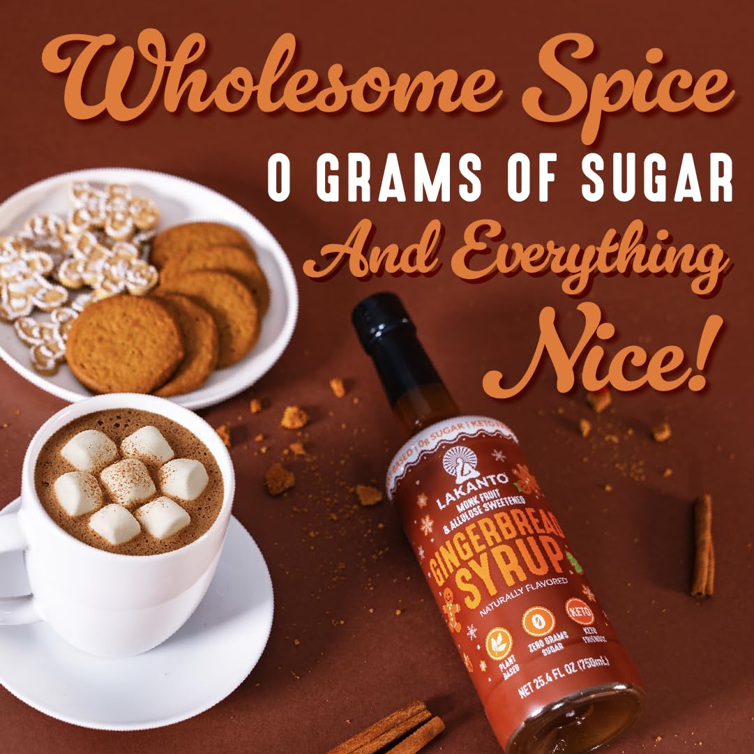 Amazon.com : Lakanto Gingerbread Simple Syrup - Perfect for Coffee