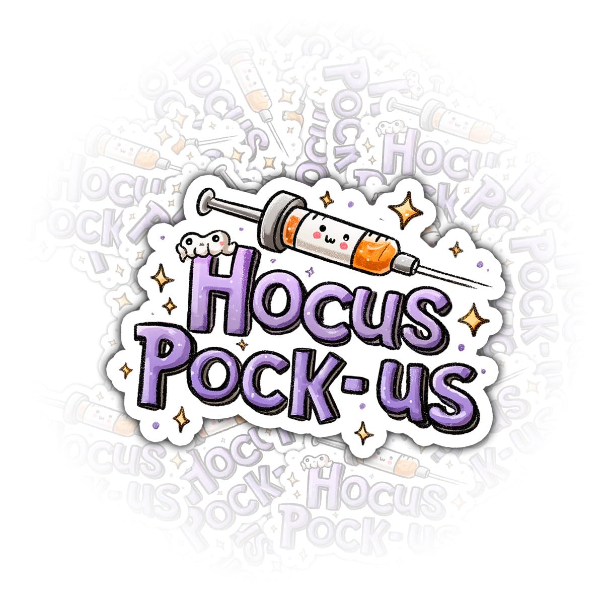 Photo 1 of (3 Pcs) Hocus Poke-Us Sticker, Funny Medical Halloween Quote Vinyl Sticker for Water Bottle Notebook Toolbox Decal, Gifts for Nurses Nursing Student Phlebotomists Doctors Friends – 3x3 Inches