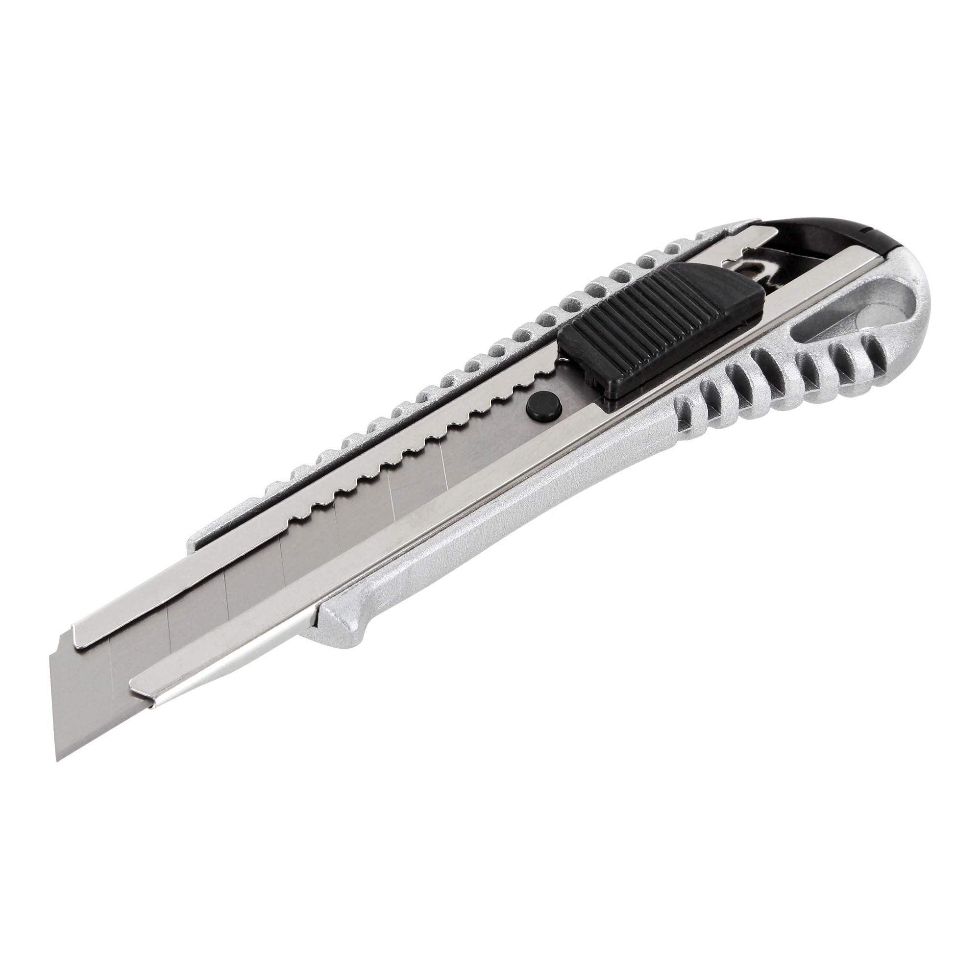 Alu Cuttermesser 18mm, 100 Stk. Druckguss Cutter Alu-Cutter Kartonmesser | Stabil & robust, wackelt nicht, Aluminium-Cutter, Teppichmesser,