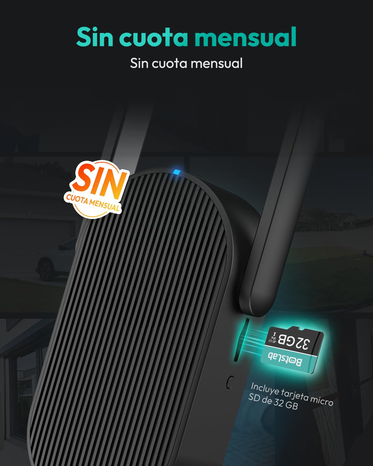 BOTSLAB Timbre Inalámbrico con Cámara, 5MP, Visión 180°, 150 Días de Duración de la Batería, Sin Cuota Mensual, Audio bidireccional, Detección de Personas, Impermeable, alertas, 2.4GHz WiFi