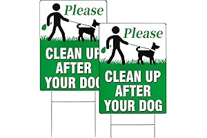 Please Clean Up After Your Dog Signs 2PCS 12.6' x 9.5' Double...