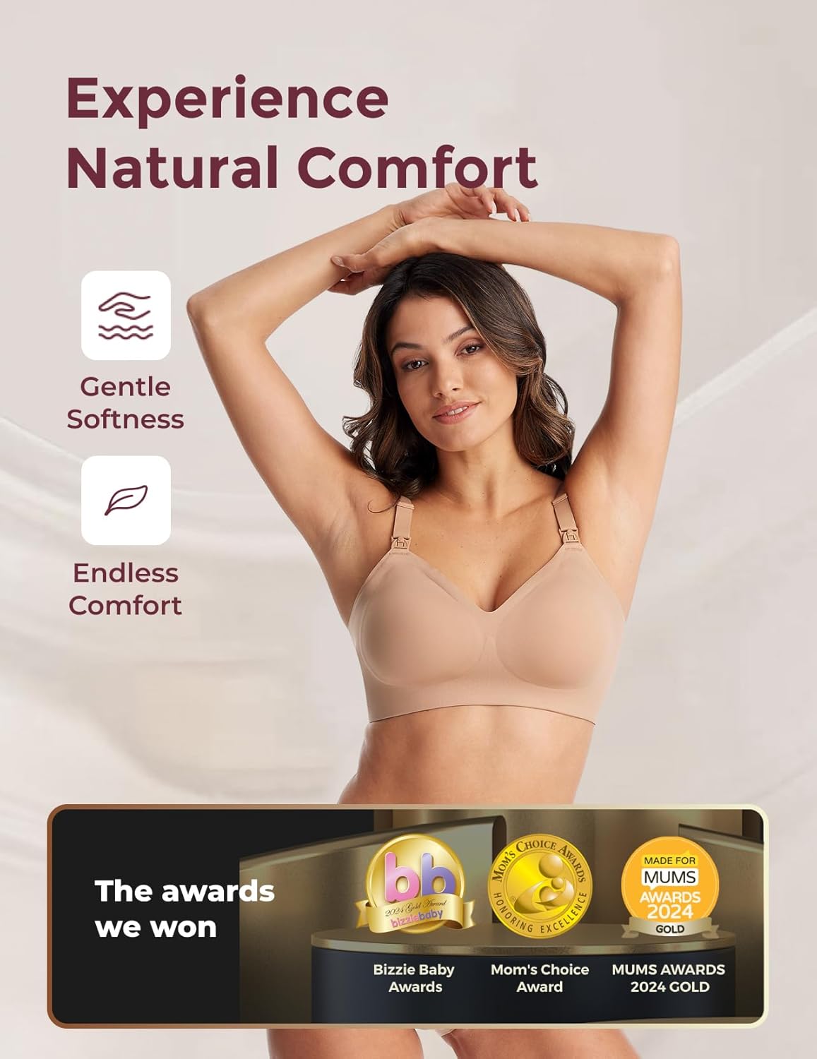 Momcozy Nursing Bras for Breastfeeding, YN21 Seamless Ultra Comfort Maternity Bra, Natural Shape, Pregnancy Sleep Bralette - Image 2
