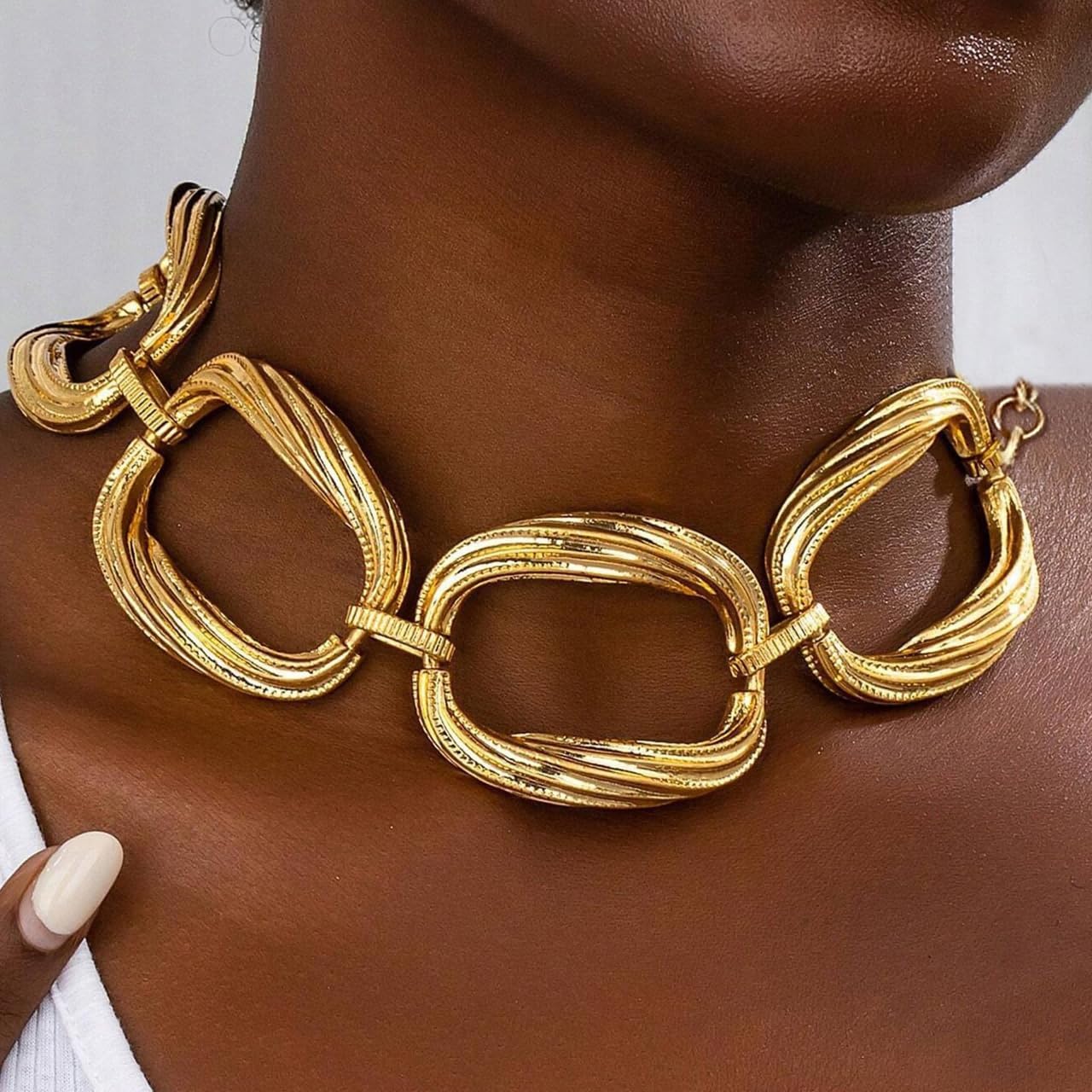 Chunky Gold Necklace for Women Punk Statement Necklace Dainty Collar Chain Choker Trendy Jewelry Gifts - Image 2