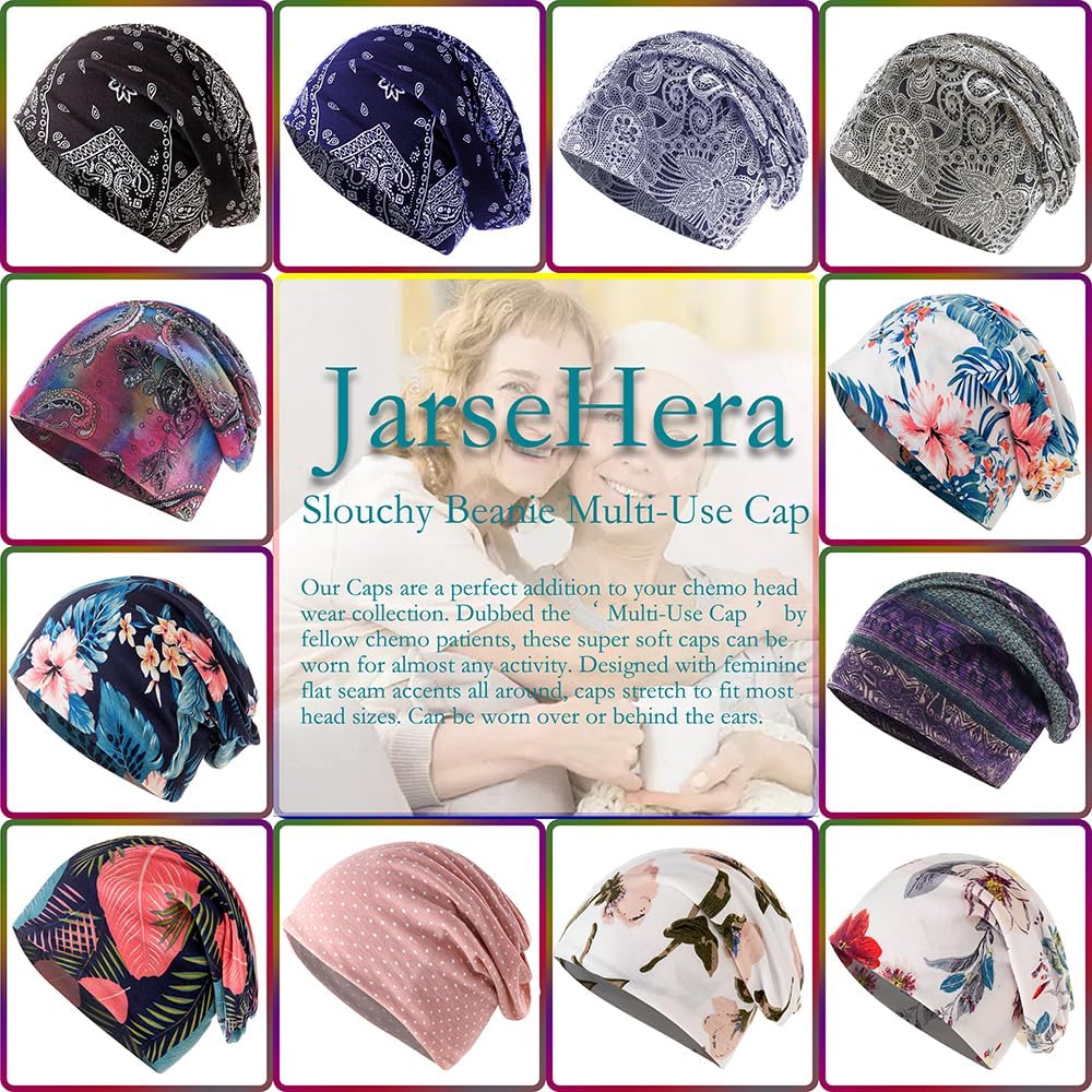 JarseHera Womens Slouchy Beanie Cotton Chemo Caps Cancer Headwear Hats Turban - Image 6