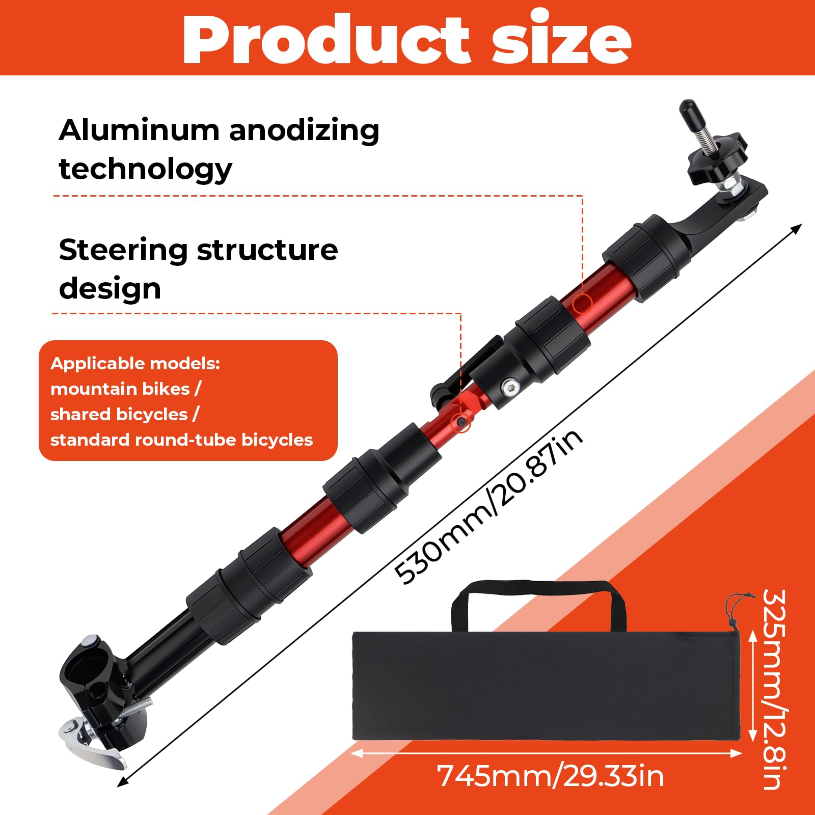 GIAK Bicycle Trailer Adapter Bicycle Trailer Coupler Modular Nylon Component Design Damping and Steering System for Portable Folding Trolley Steel for Bicycles with Seat Tube Diameter 27-32mm