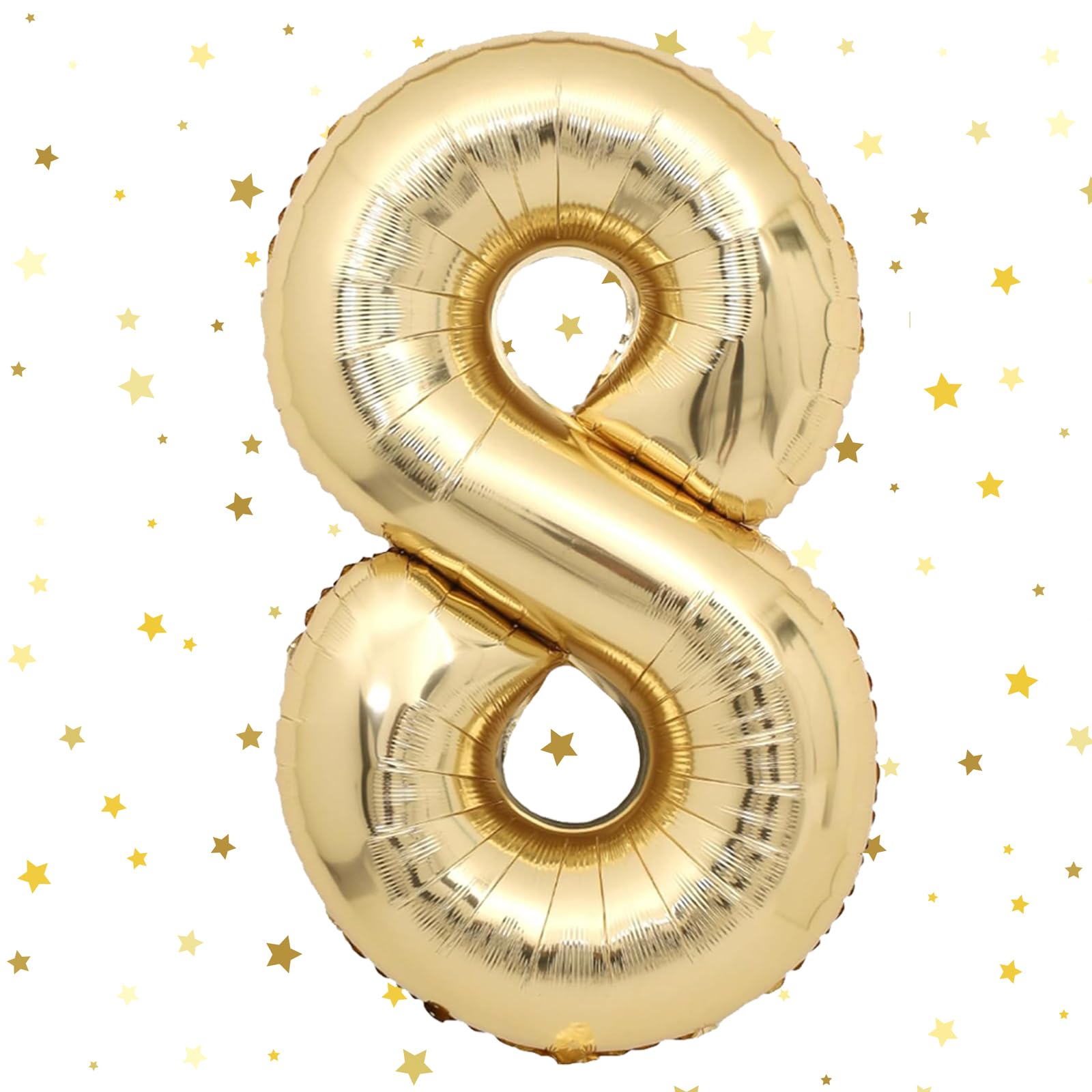 VUCDXOP 40 Inch Champagne Gold Number 8 Balloon - Inflatable Birthday and Wedding Decoration, Helium Compatible โ image 1
