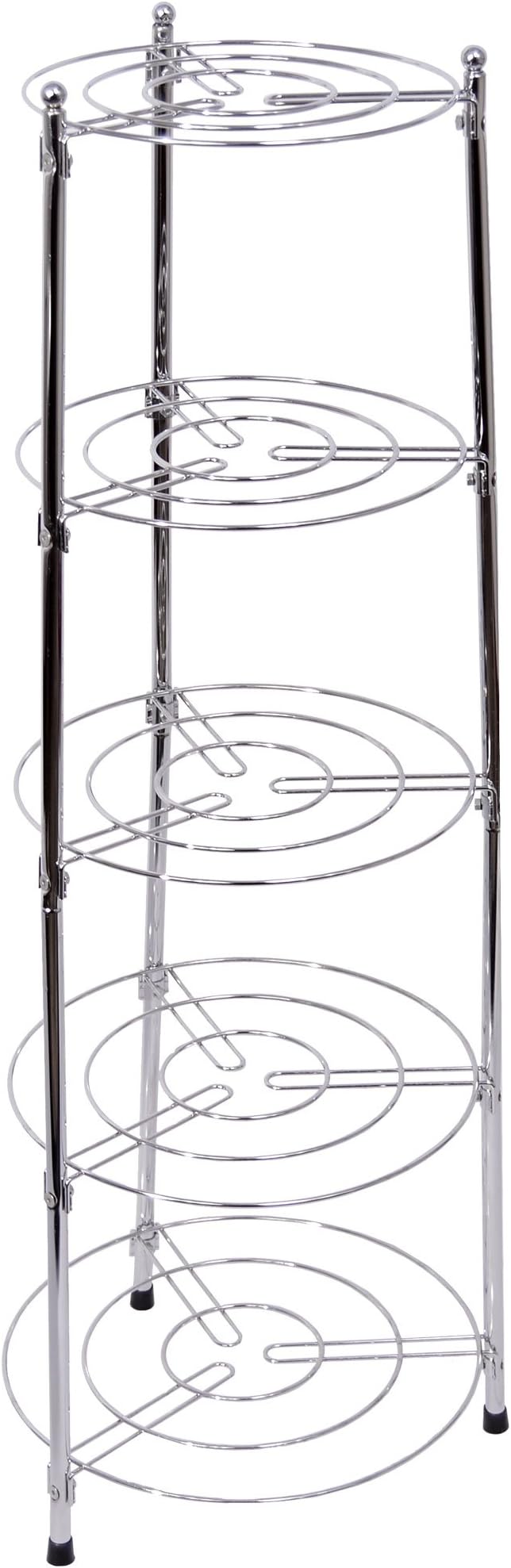Five Tier Kitchen Pan Stand, Metal, Silver