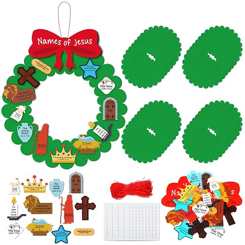 Qilery 48 Set Religious Christmas Crafts 10.63 Inch Names of