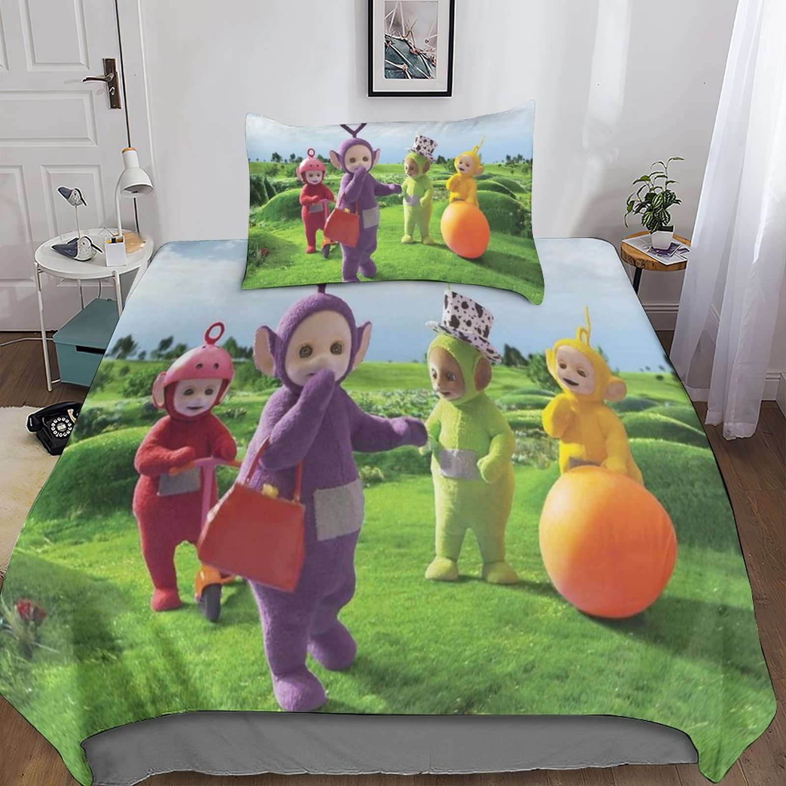 Loussiesd Set di biancheria da letto a pois colorati cerchi set di lenzuola adulti e donne arcobaleno geometria lenzuolo con angoli multicolore pois copriletto camera da letto 3 pezzi king