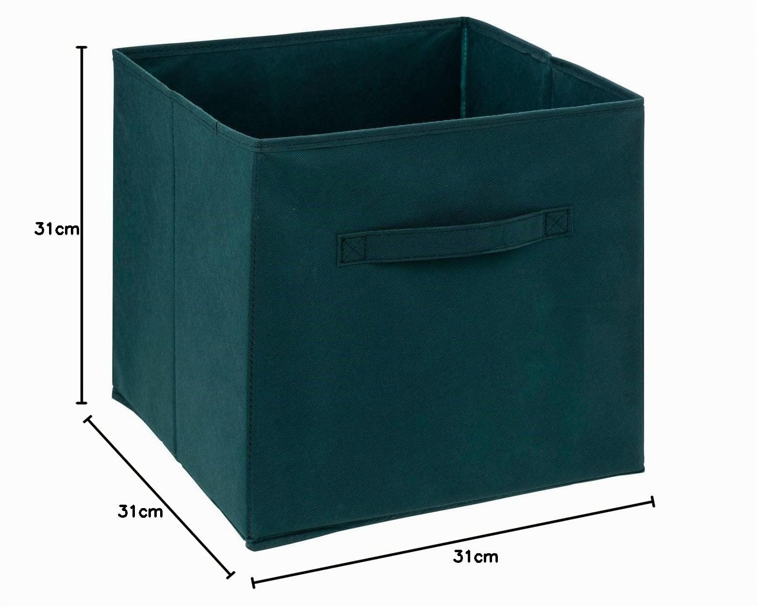 5 five simply smart 5five - panier tissu 31x31cm mix n modul bleu pétrole (Lot de 4)