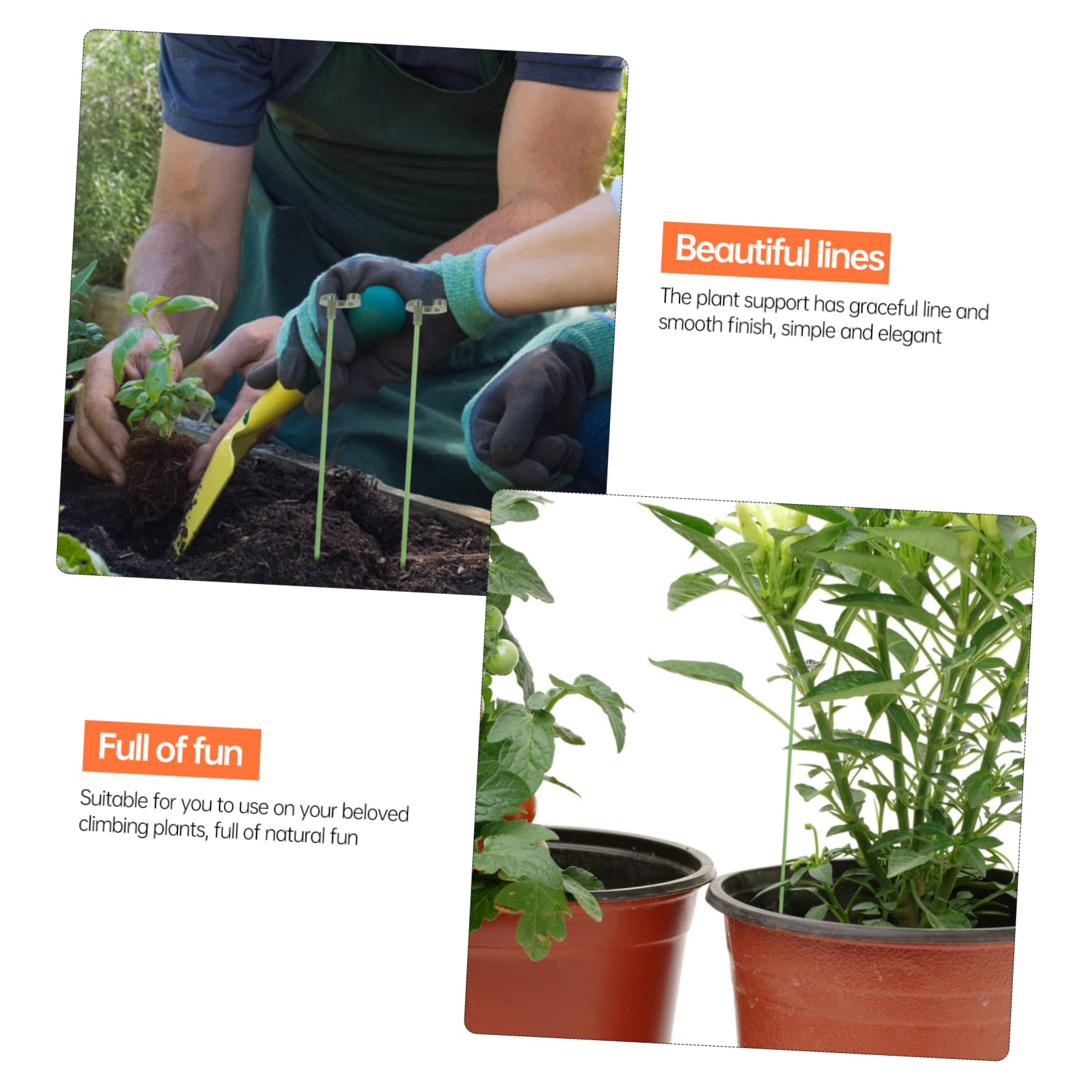 POPETPOP 3ensembles Supports De Plantes De Tuteurs Réutilisables pour Potted Plants Et Grimpantes avec Clips Fixants Pratique pour Jardin