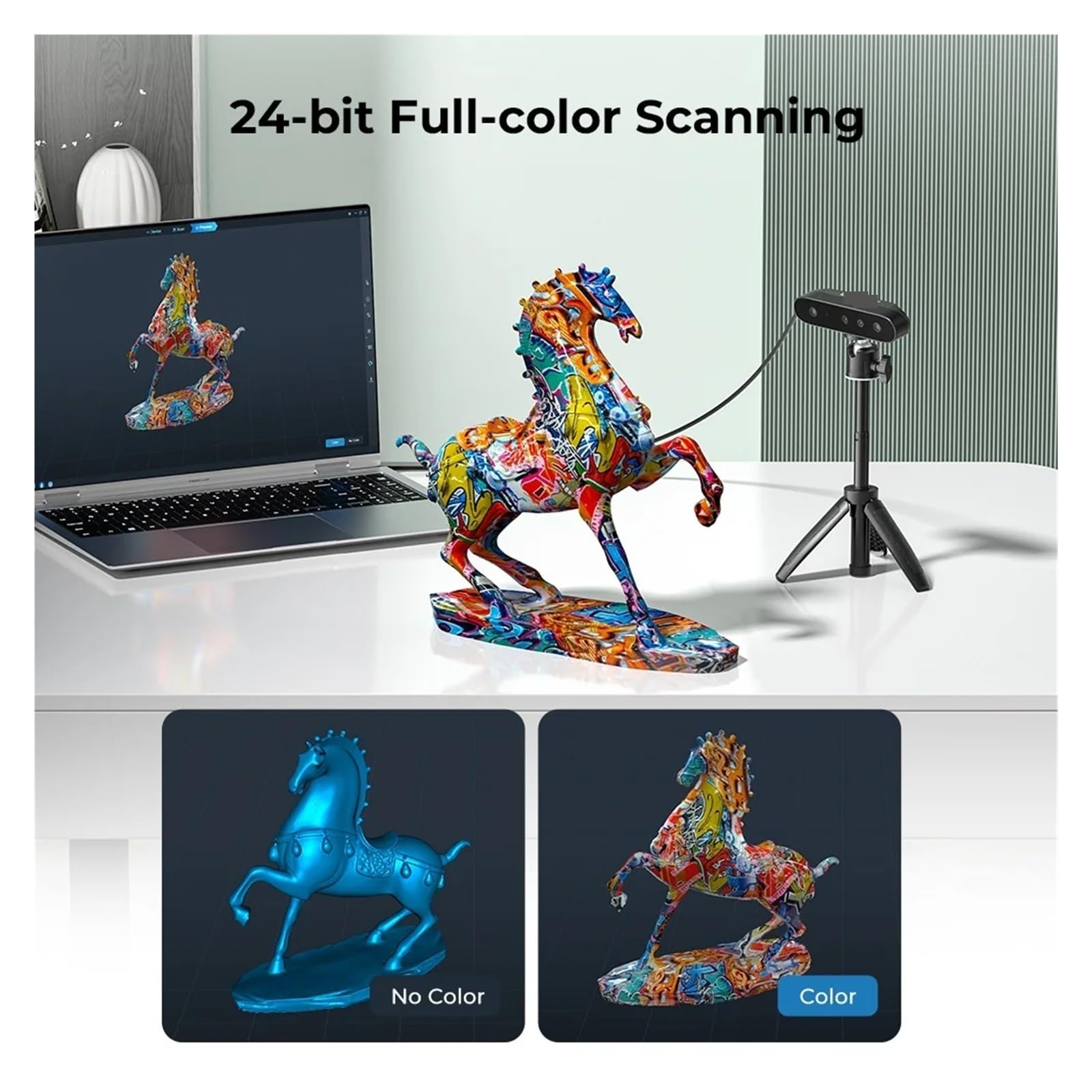 CR-Scan Ferret SE 3D Scanner Anti-Shake Tracking 24-Bit Full Color Up to 0.05mm 30fps Scanning Speed 150-2000mm