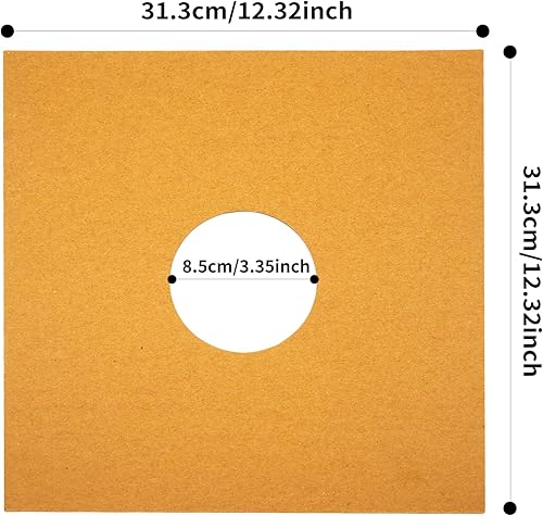 Miniatura 5 de Fundas interiores para discos de vinilo de 12 pulgadas, fundas de disco de papel Kraft, cubierta de vinilo grueso LP, fundas de chaqueta de álbum