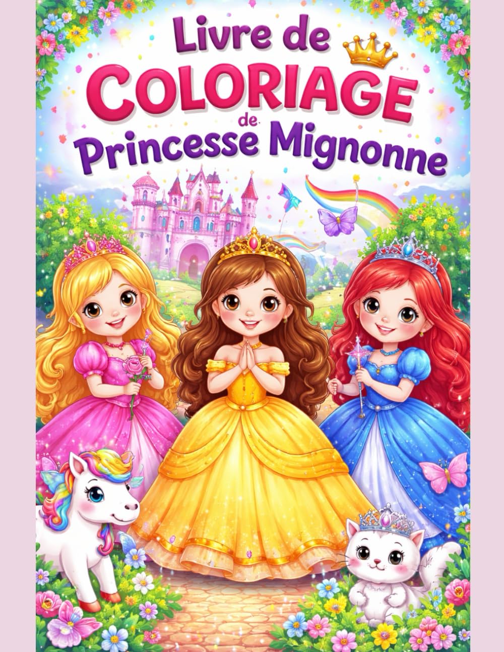 Livre de coloriage de princesse mignonne: 100 dessins adorables pour enfants | Princesses, châteaux et magie