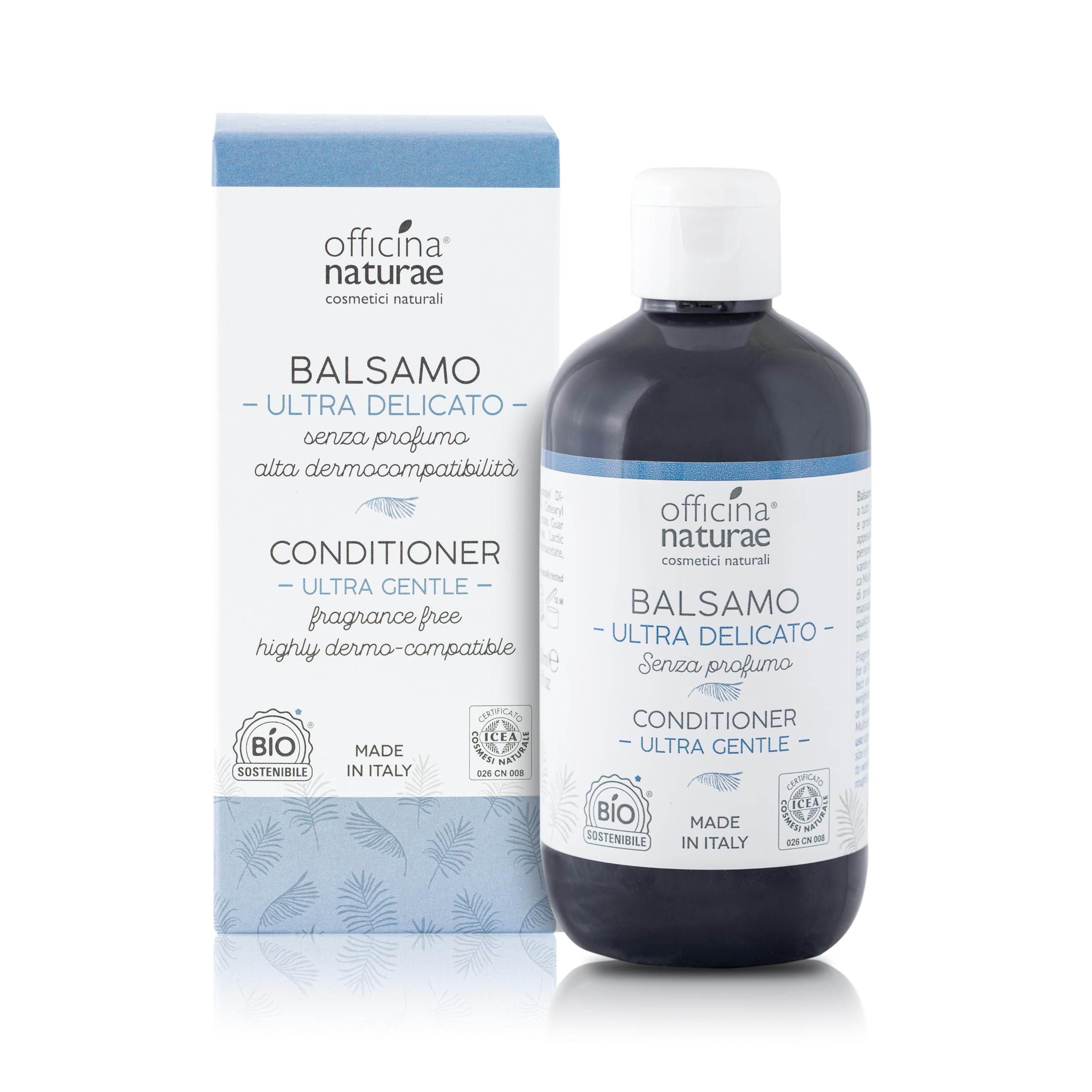 Officina Naturae | Balsamo per Pelle Sensibile Senza Profumo, Migliora la Pettinabilità, Capelli Morbidi e Protetti, per Cute Delicata ed in Caso di MCS e Dermatiti, Senza Siliconi e Parabeni, 250ml