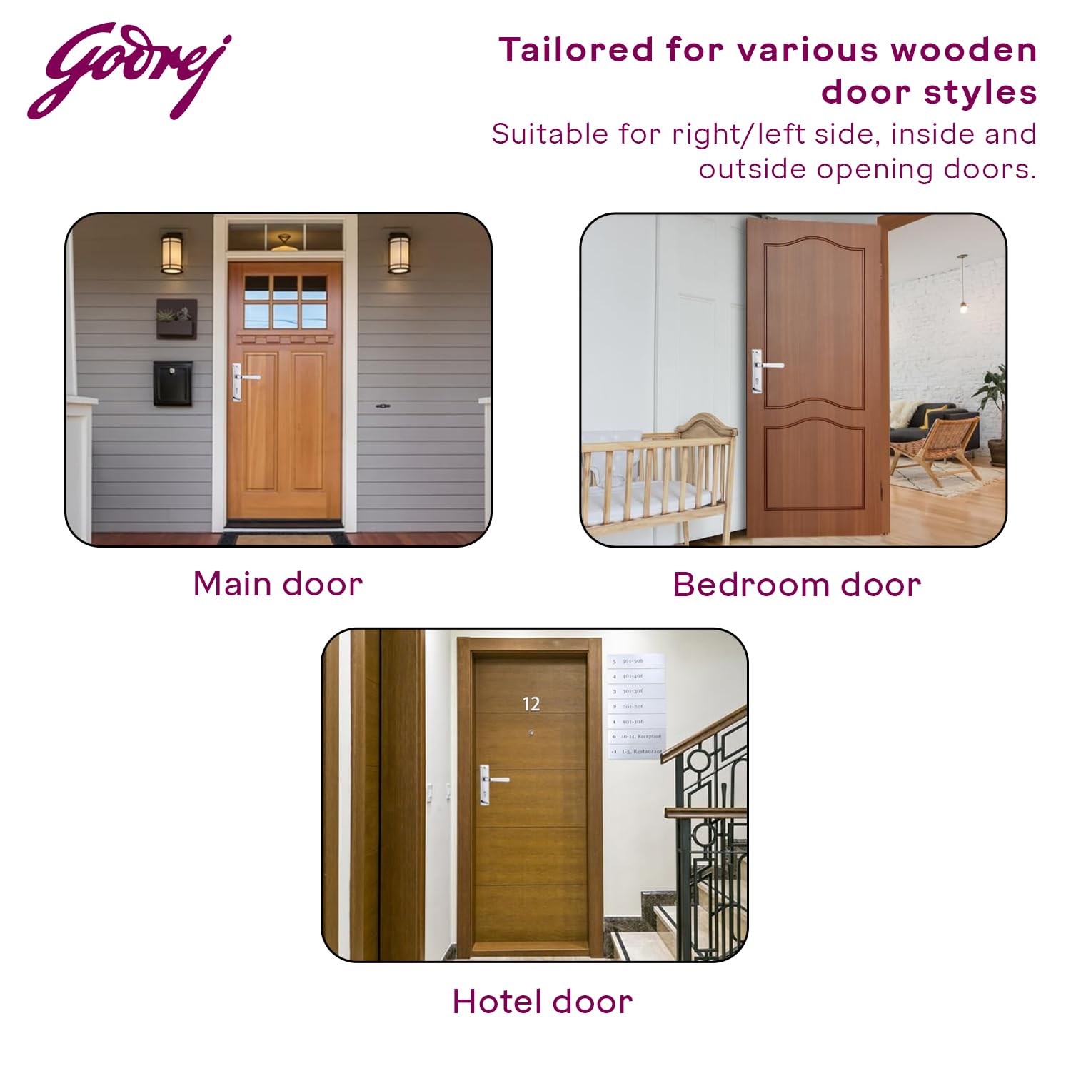 Godrej Mortise Lock | Handle Set for Main & Internal Door I Eco Pin Cylinder I 7 Inch Lockbody I ELC 04 6-Lever Zinc Alloy I 3 Keys I Silver Finish I 1 Year Warranty — Amazon image 8