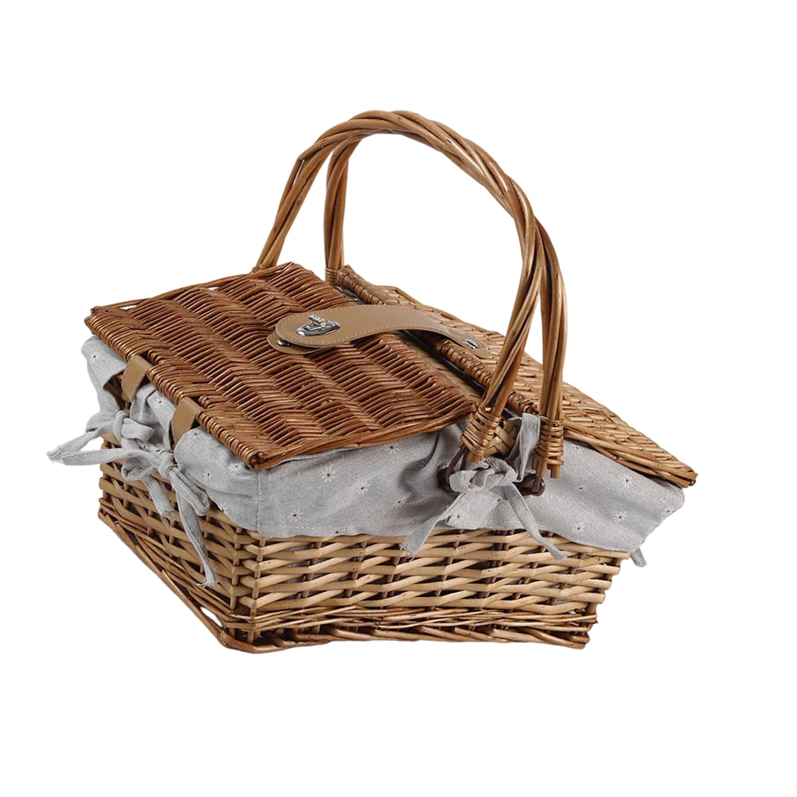 Jazuaiao Rattan Storage Basket with Handle Perfect for Picnics Organizing and Home Decoration Flexible Basket Planner