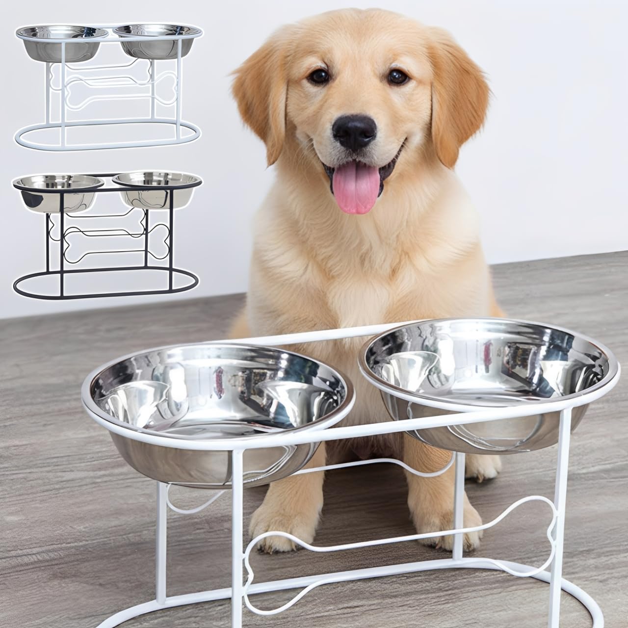 Amazon | life_mart フードボウル スタンド 大型犬用 高さ30cm