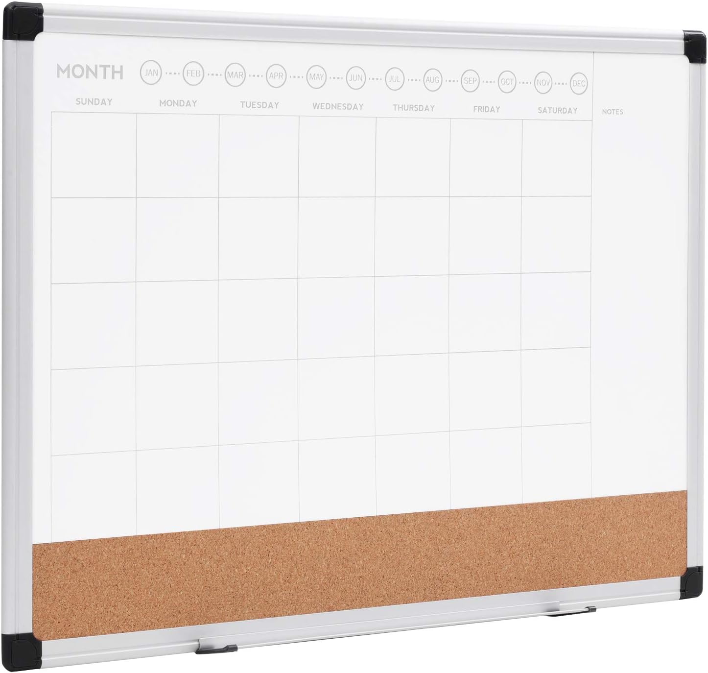 Amazon Basics 3 in 1 Combo Dry Erase Calendar Board, Aluminum Frame, 17" x 23", 3 Pack
