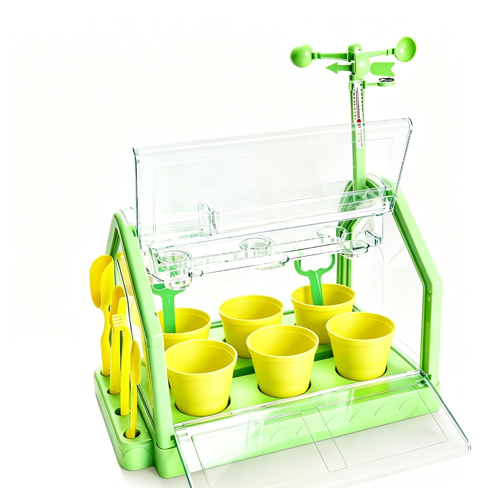 Juego de Ciencia de Cultivo de Plantas con Invernadero Transparente para experimentos educativos y Habilidades motoras, Invernadero Educativo, jardinería Familiar